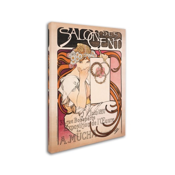 Alphonse Mucha 'Salon Des Cent Exhibition' Canvas Art,18x24